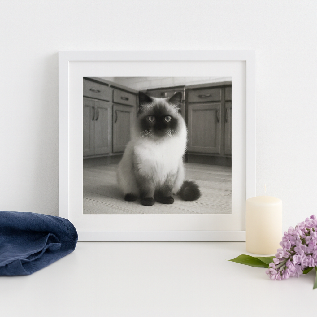 11x14 Custom Pet Portrait – Black Acrylic Engraved Photo