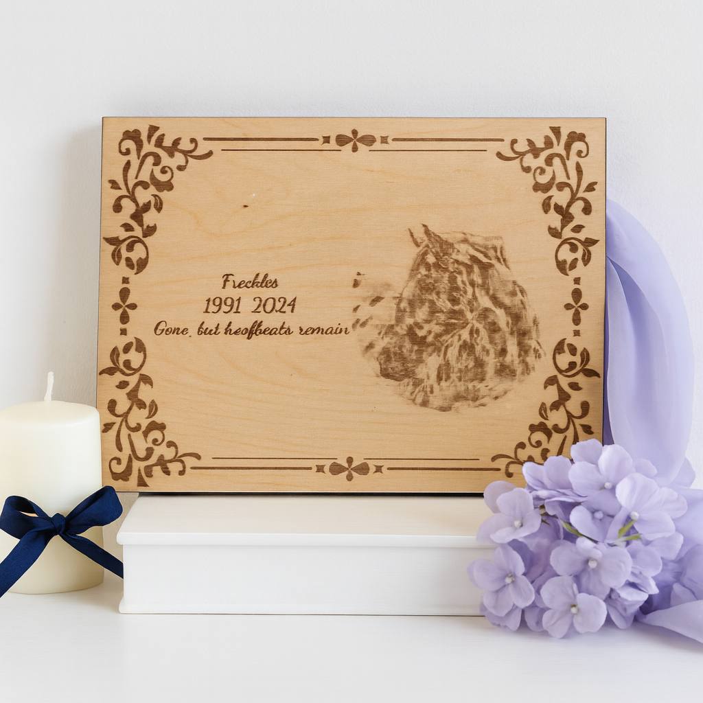 11x14 Custom Pet Portrait – Baltic Birch Engraved Photo