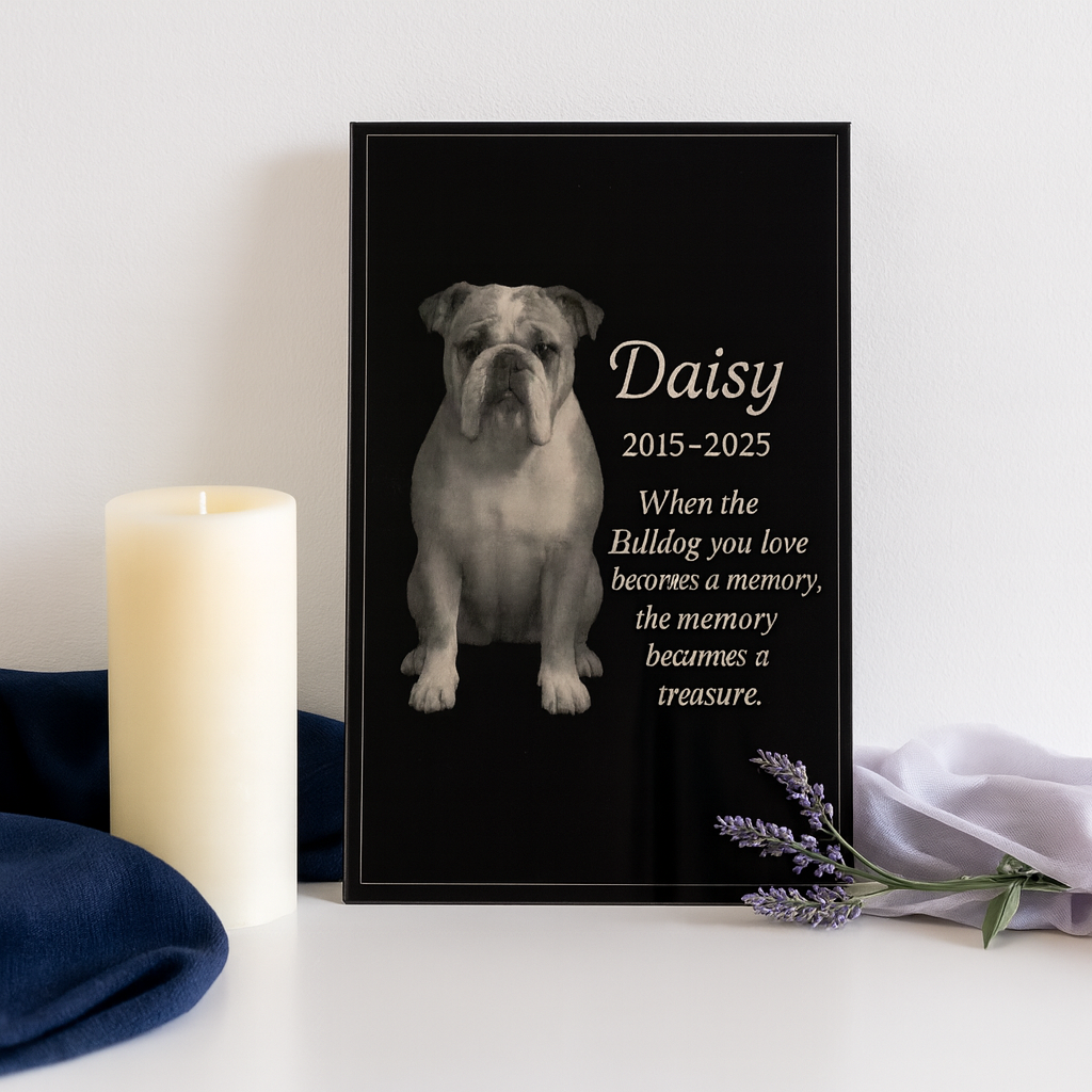 4x6 Custom Pet Portrait – Black Acrylic Engraved Photo