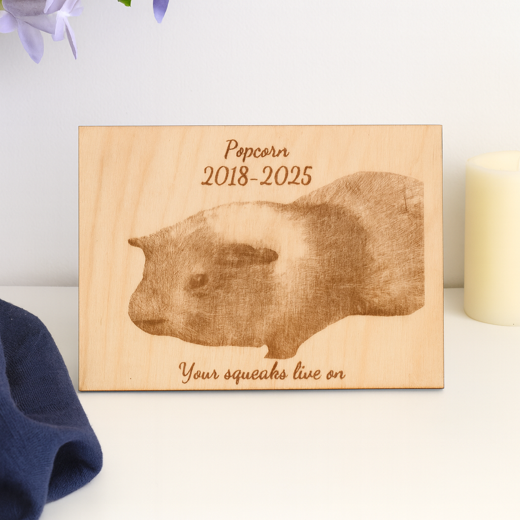 4x6 Custom Pet Portrait – Baltic Birch Engraved Photo