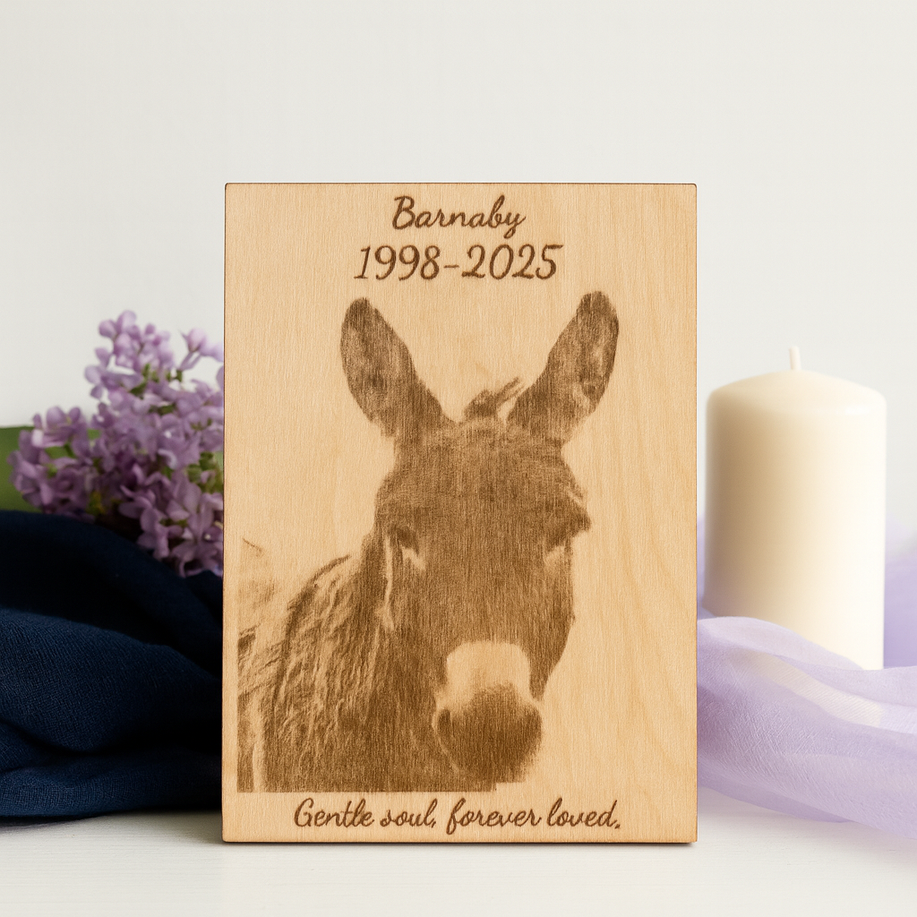 8x10 Custom Pet Portrait – Baltic Birch Engraved Photo