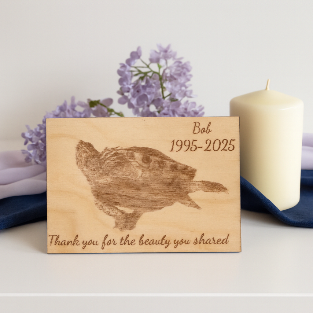 5x7 Custom Pet Portrait – Baltic Birch Engraved Photo