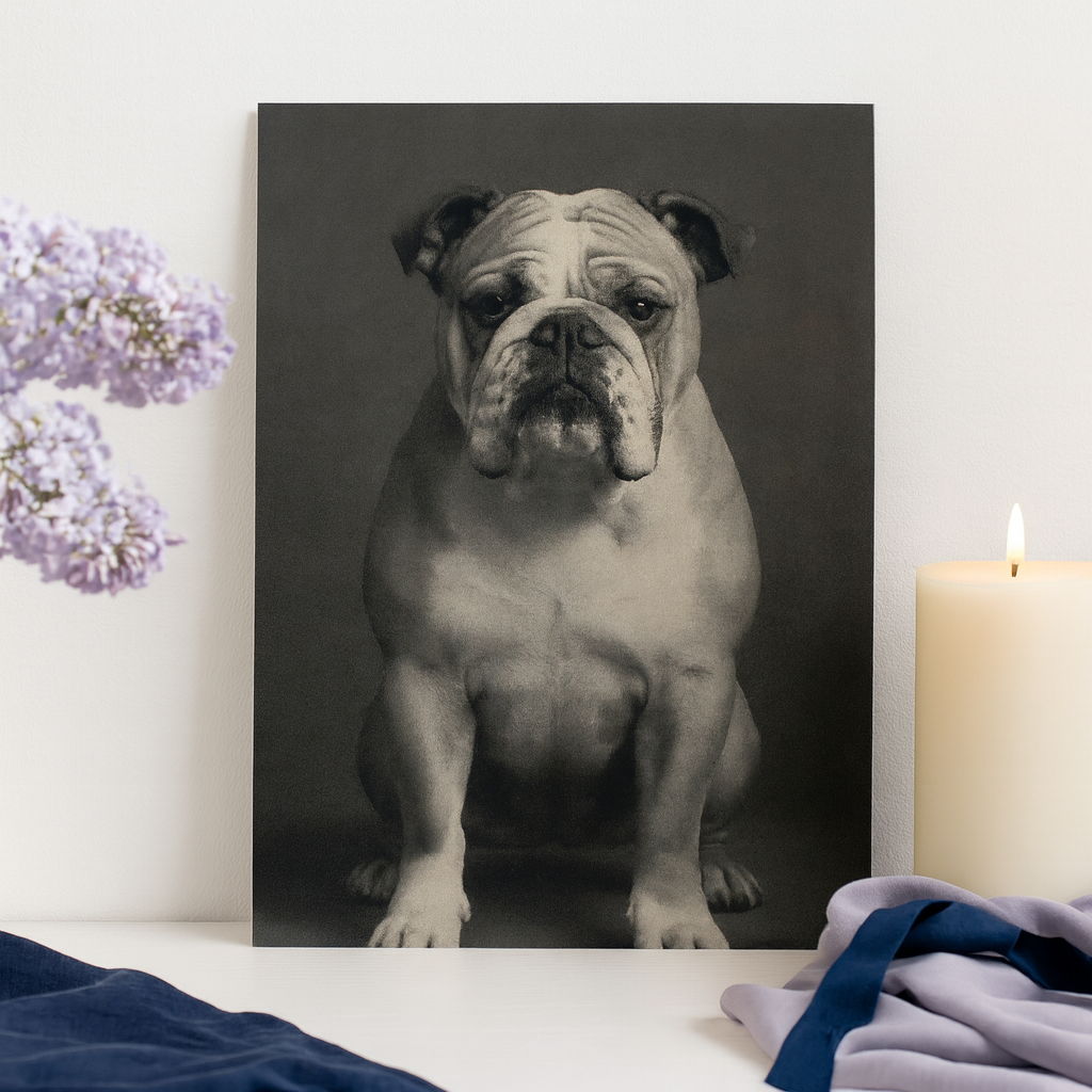 4x6 Custom Pet Portrait – Black Acrylic Engraved Photo