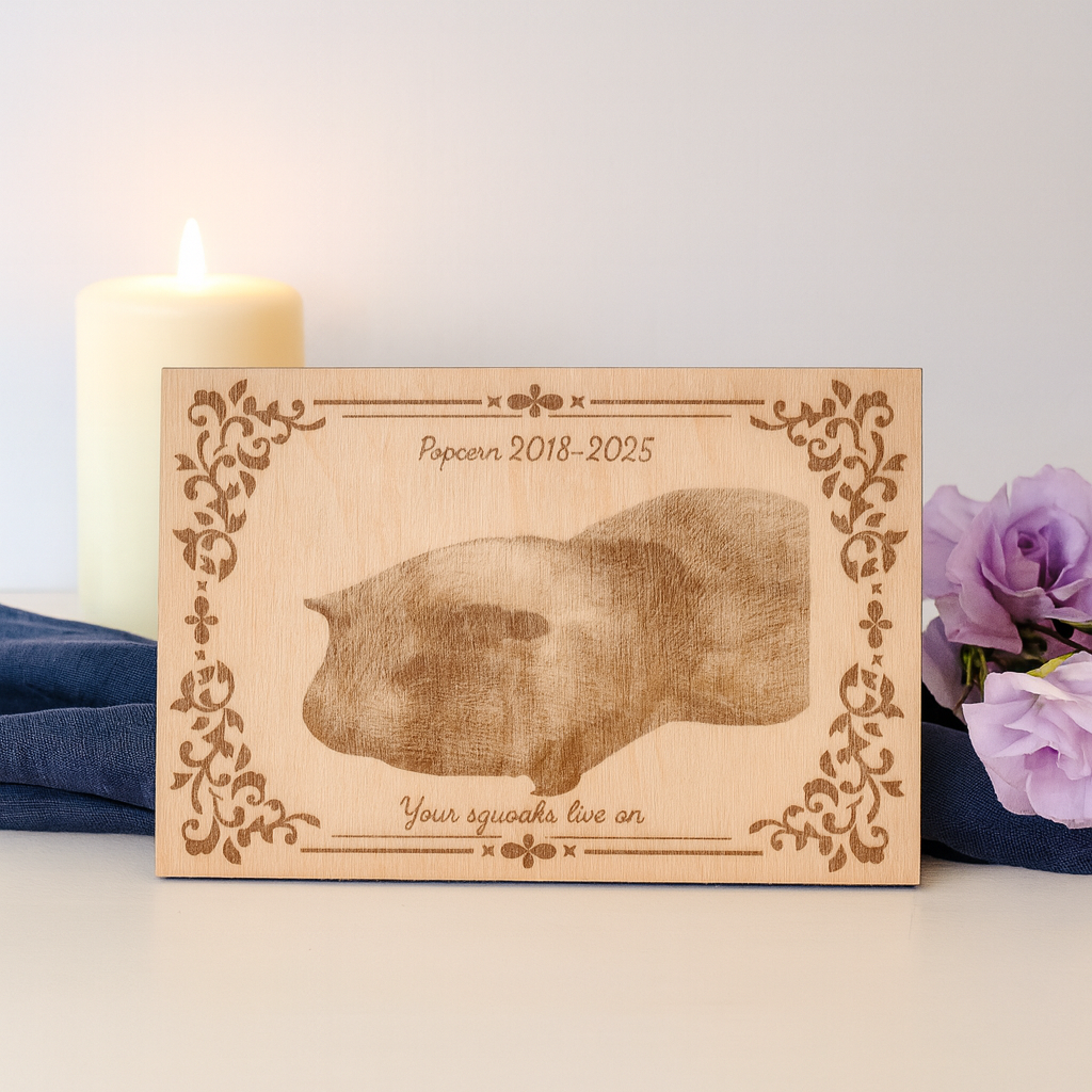 4x6 Custom Pet Portrait – Baltic Birch Engraved Photo