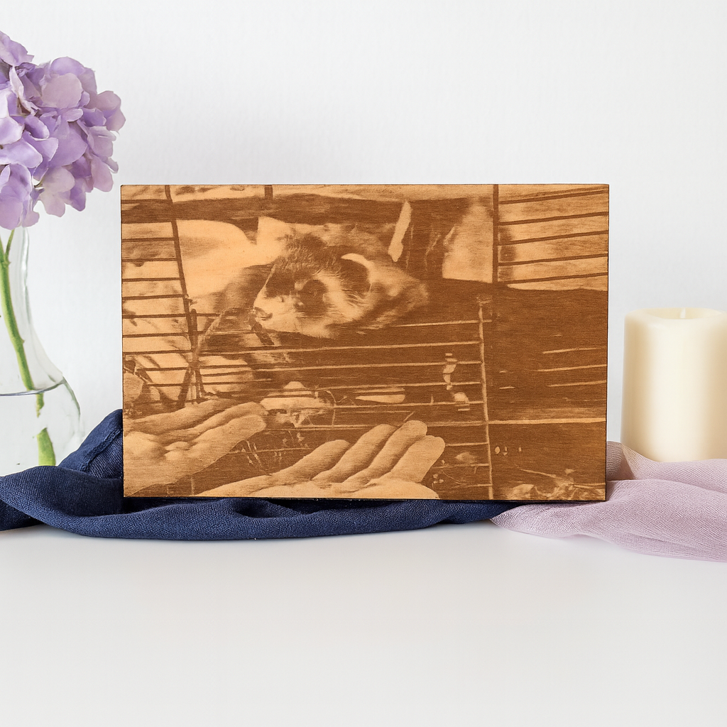 4x6 Custom Pet Portrait – Baltic Birch Engraved Photo