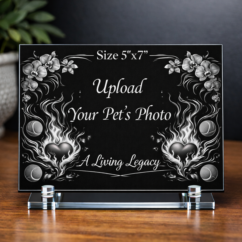 Living Legacy – Custom Engraved Black Acrylic Portrait (5"x7")