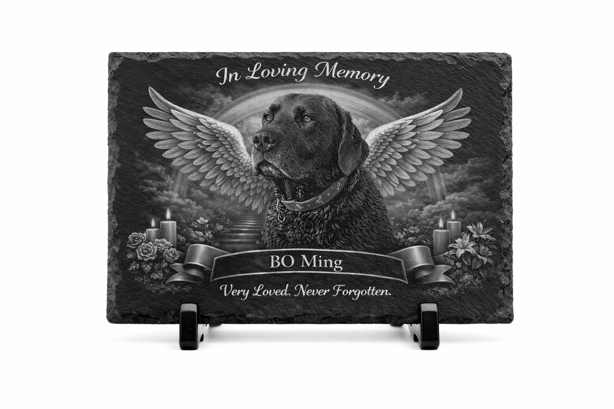 Slate 9x12 Furever Etch Rainbow Bridge Memorial