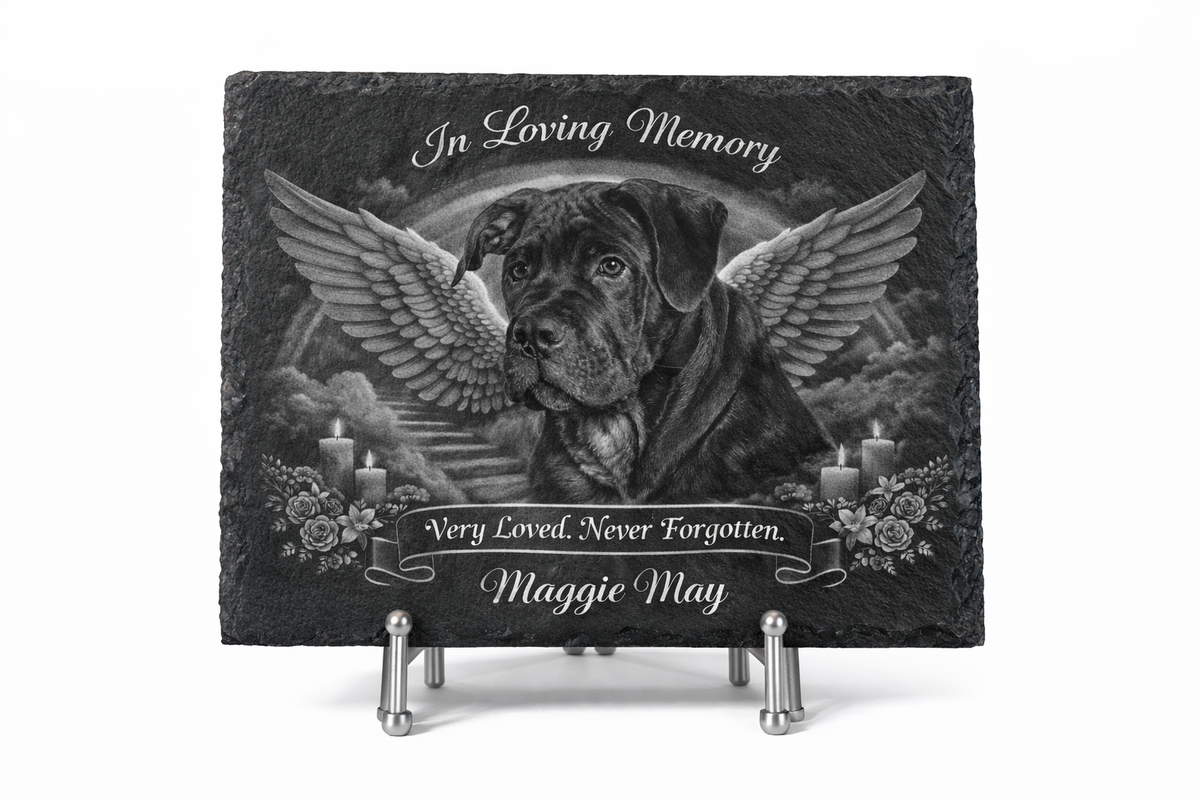 Slate 9x12 Furever Etch Rainbow Bridge Memorial