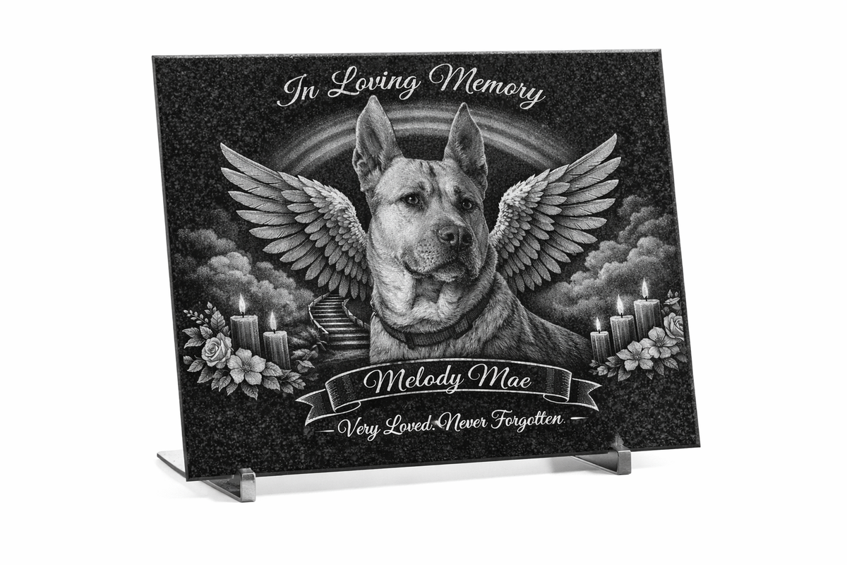 Granite 8x11 Furever Etch Rainbow Bridge Memorial