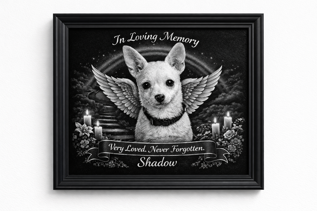 Scratch Canvas 8x10 Furever Etch Rainbow Bridge Memorial