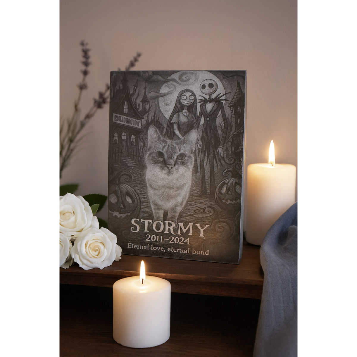 4x6 Custom Pet Portrait – Granite Engraved Photo