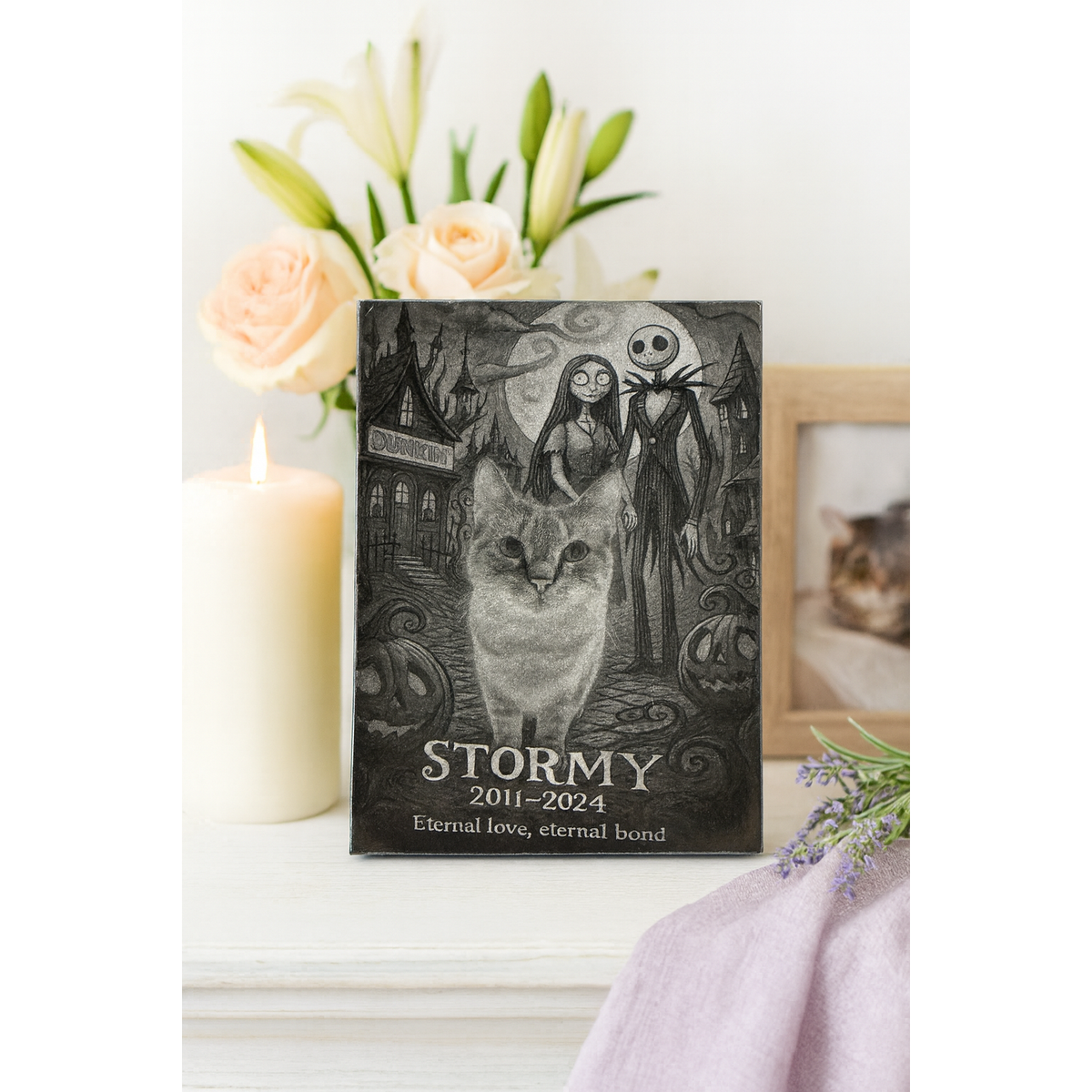 4x6 Custom Pet Portrait – Granite Engraved Photo