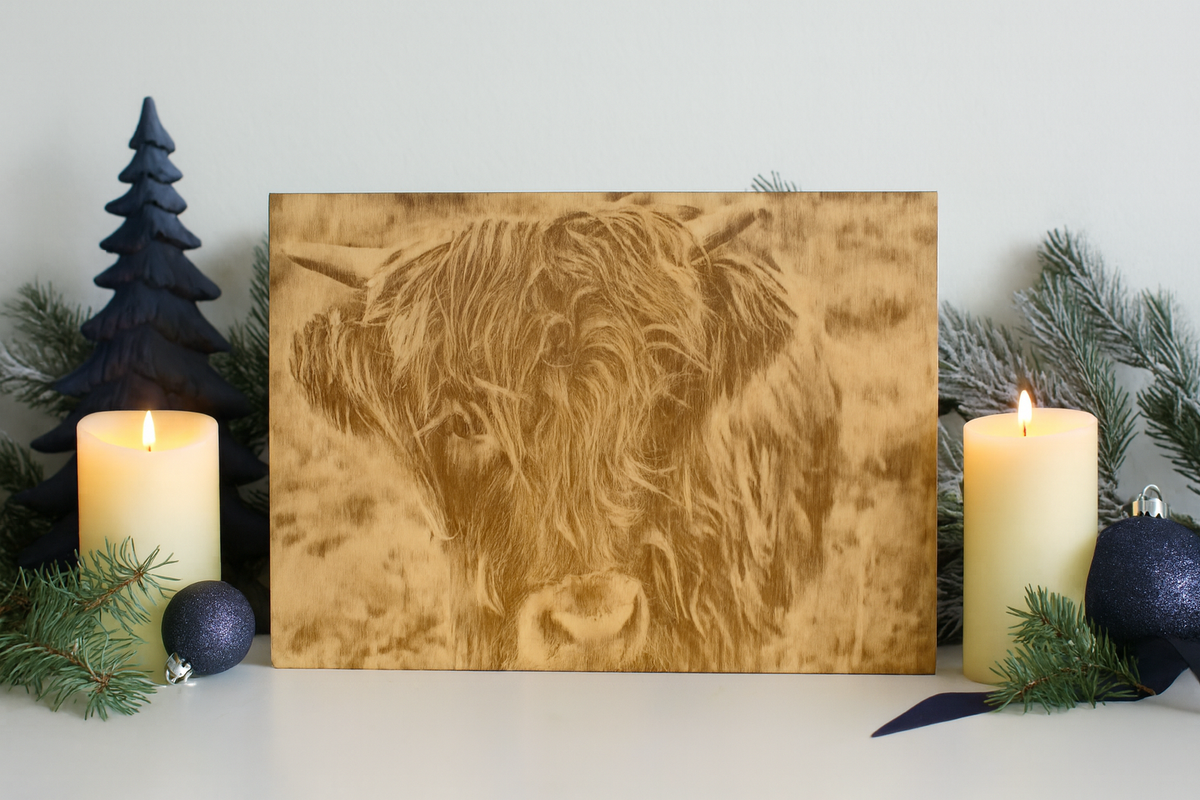 Furever Etch Black Friday Deal – 8x10 Custom Pet Or Person Portrait “Holiday Memories Etched in Light” (Framed)