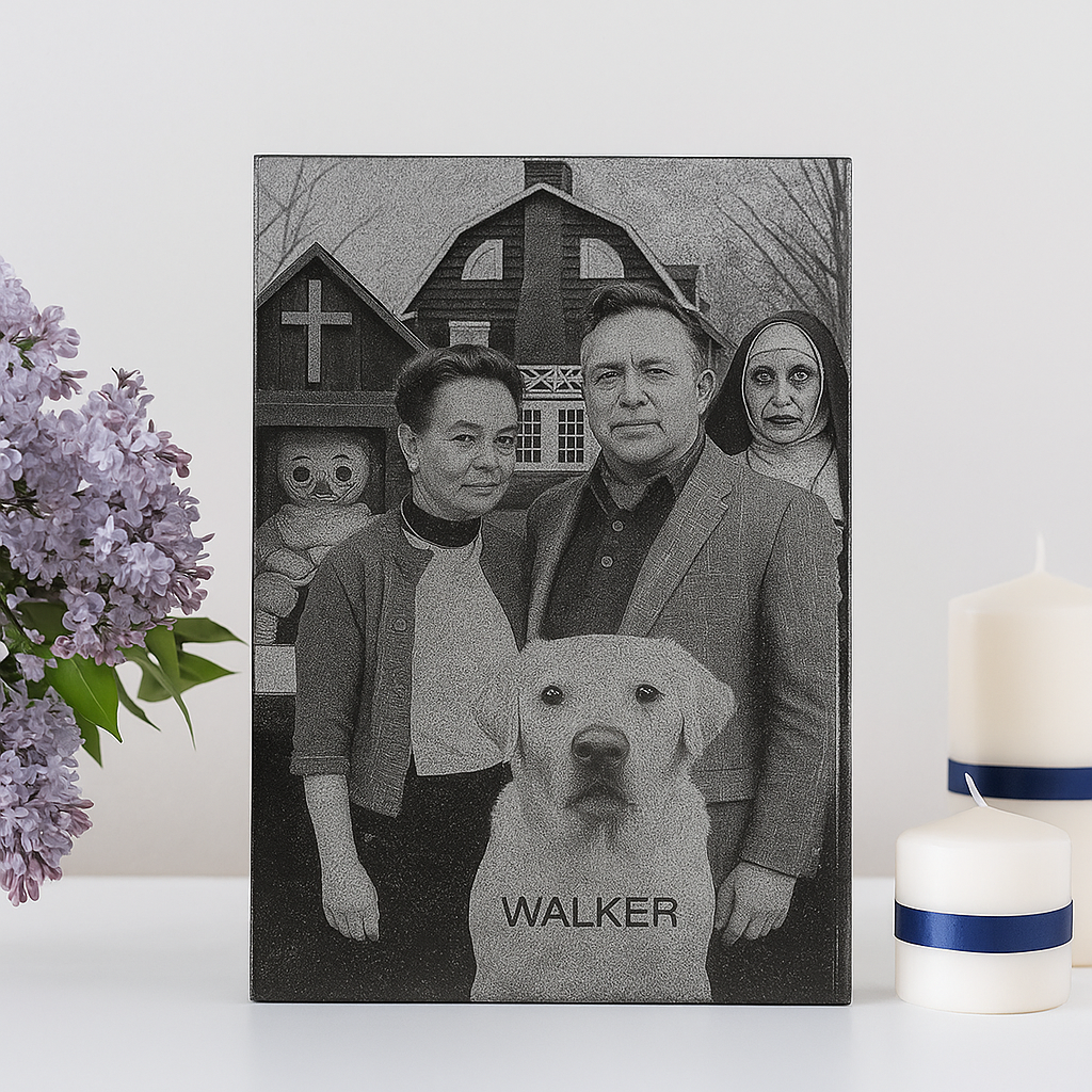 4x6 Custom Pet Portrait – Granite Engraved Photo