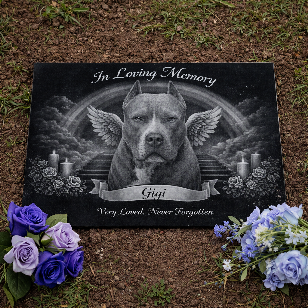 Granite 8x11 Furever Etch Rainbow Bridge Memorial